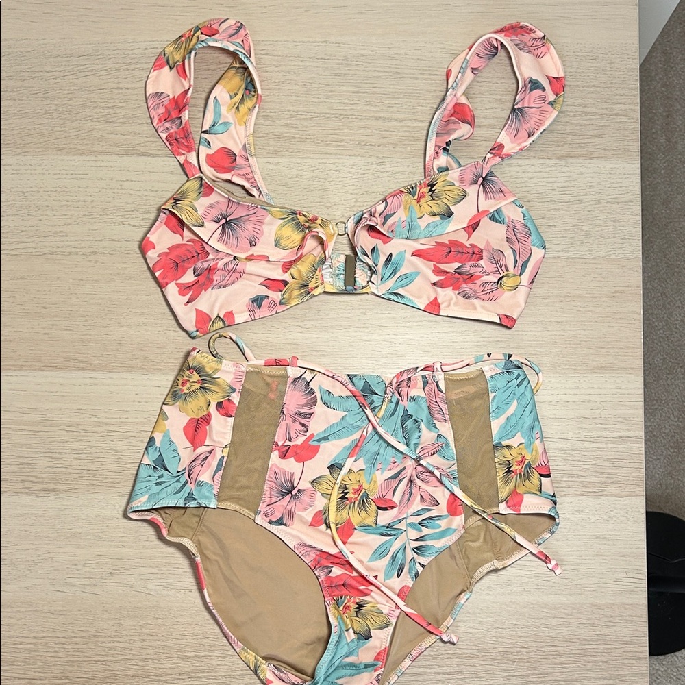 For Love and Lemons Bikini Set with High-Waisted Bottoms